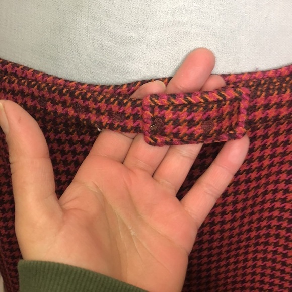 L.K Bennett London wool houndstooth belted skirt size 10usa 14uk eur 42 - Picture 3 of 10